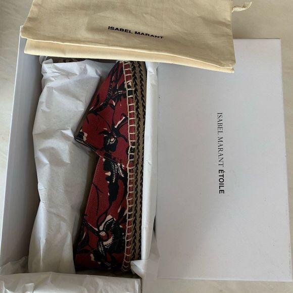 Isabel Marant Burgundy Canaee Printed Espadrille - Picture 4 of 8